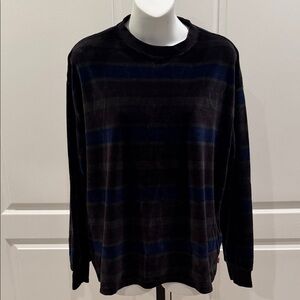 Levi's Men's Black and Blue Striped Long Sleeve Shirt